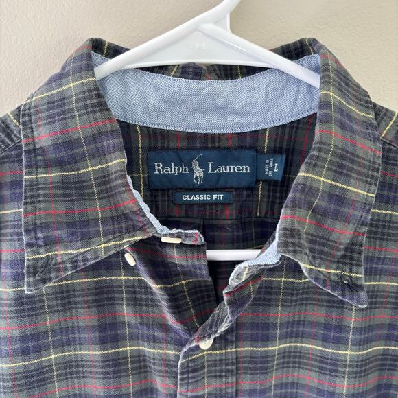 Ralph Lauren Men's Plaid Classic Fit Button Down Shirt Fall Holiday Size Large - Picture 2 of 7